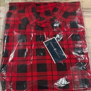 NWT Karen Scott Red and Black Checkered Turtleneck Long Sleeve To